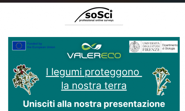  Evento online gratuito: Progetto europeo VALERECO UNIFI PARTNER.