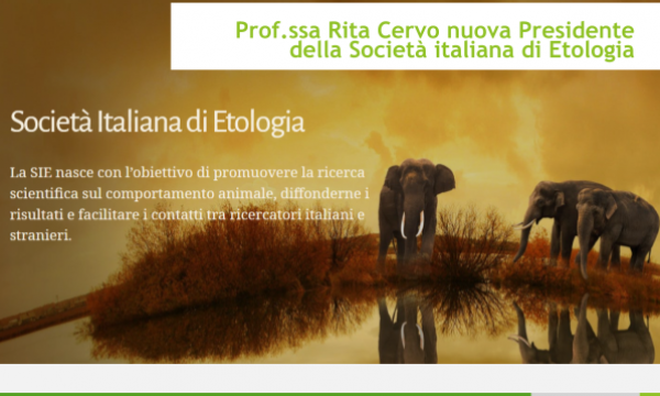 Rita Cervo eletta Presidente della Società Italiana di Etologia (S.I.E.) 