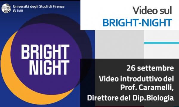 Serata Bright Night Video introduttivo del  Prof. Caramelli, Direttore del Dip. Biologia